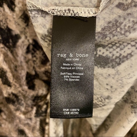 RAG & BONE Sabeen Print Long Sleeve T-Shirt in Beige multi Size M - Picture 13 of 13